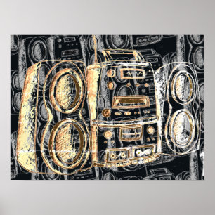Urban Boombox Hip hop design poster