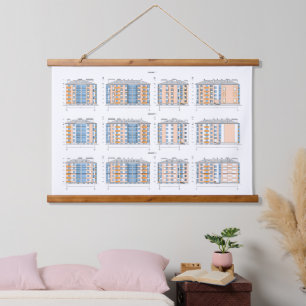 Urban Building Blueprint Wall Art
