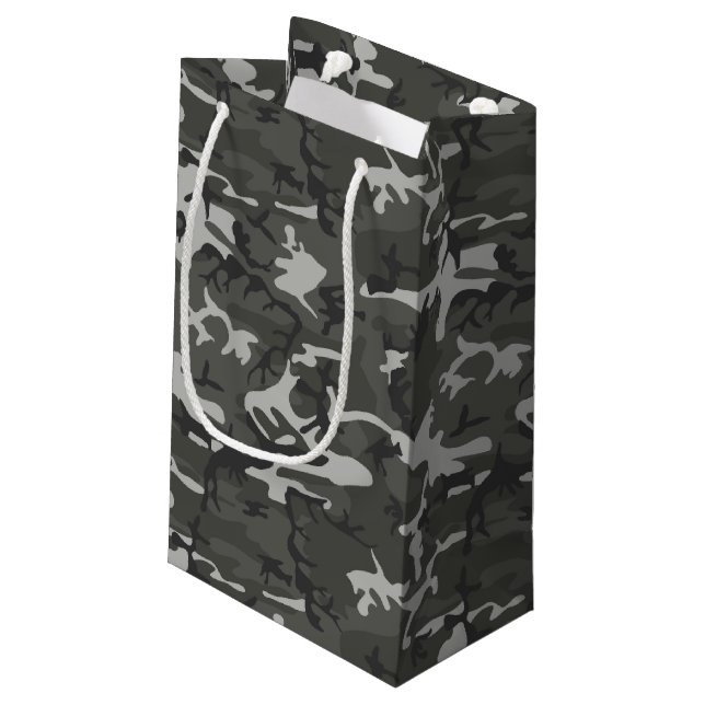 Urban Camo Pattern Camping and Hunting Small Gift Bag (Back Angled)