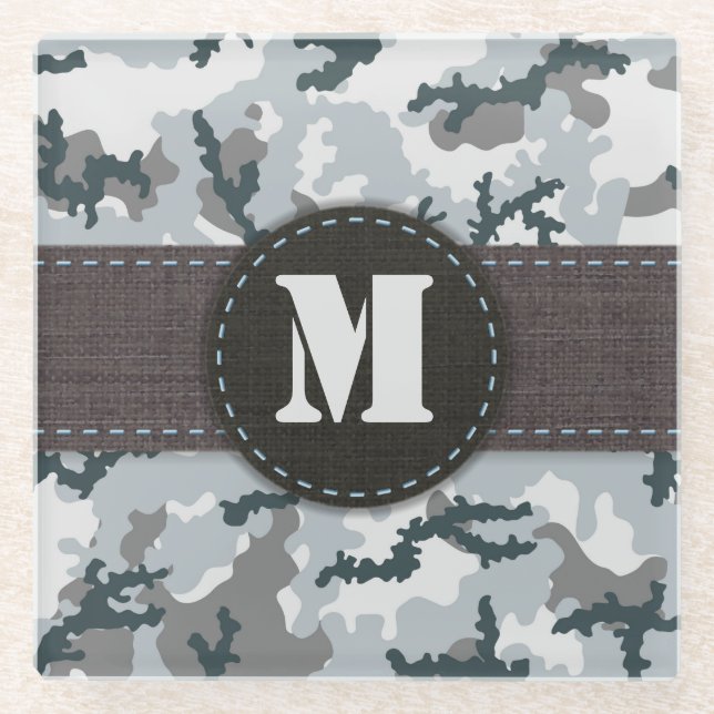 Urban camouflage glass coaster (Front)