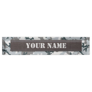 Urban camouflage nameplate
