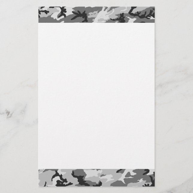 Urban Camouflage Pattern - Black & Grey Stationery (Front)