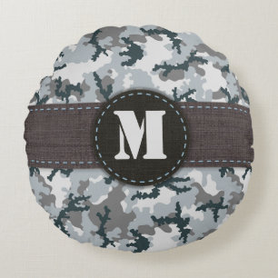 Urban camouflage round cushion