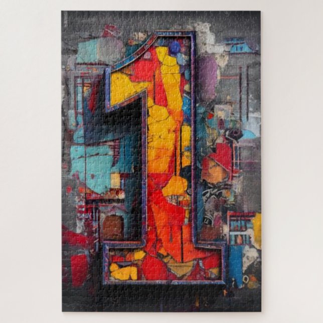 Urban Champion: Gritty Graffiti Number One Jigsaw Puzzle (Vertical)