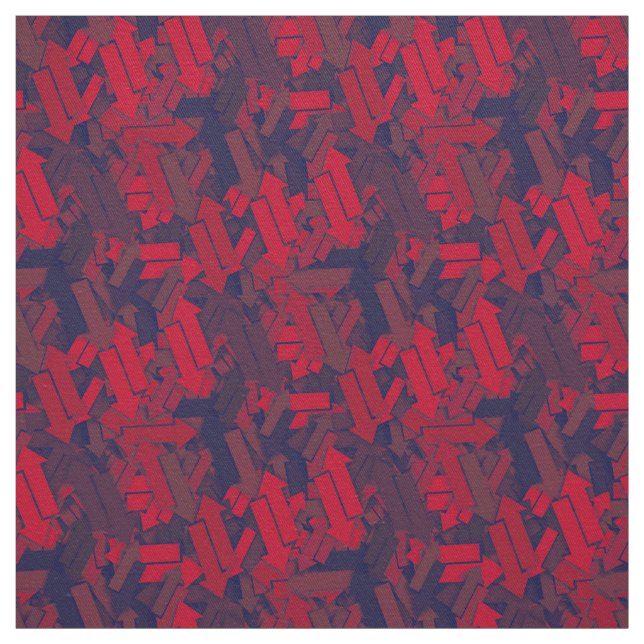 Urban Chaos In Every Way Red Navy Arrows Pattern Fabric (Swatch)