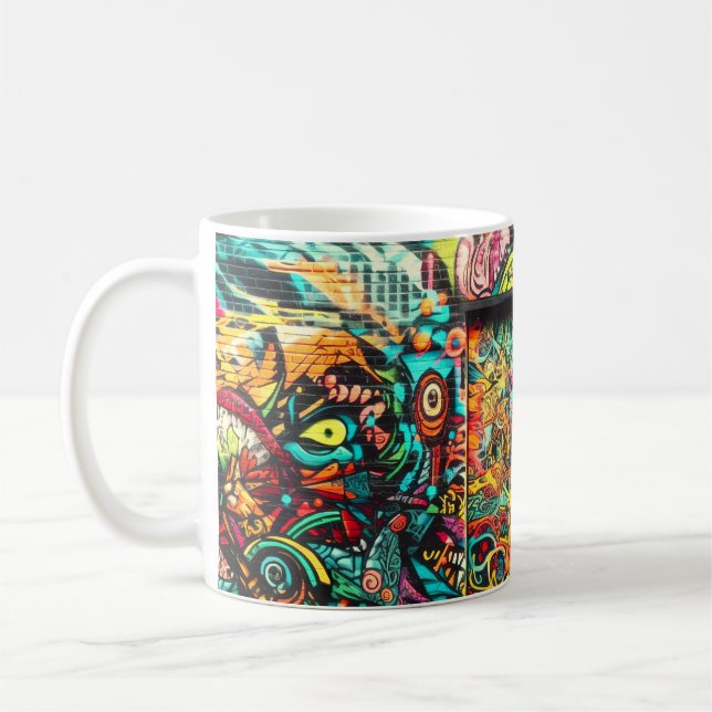 Urban Chaos Mug – Vibrant Street Art Energy (Left)