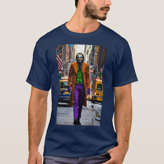Urban Chaos The Joker in New York City Streets T-Shirt (Front)
