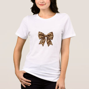 Urban Chic Leopard Print Decorative Bow Apparel De Tri-Blend Shirt
