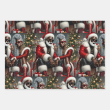 Urban Chic Santa  Wrapping Paper Sheets
