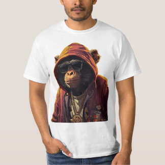 Urban Chimp – Cool Chimpanzee with Hoodie and Gold T-Shirt