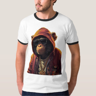 Urban Chimp – Cool Chimpanzee with Hoodie and Gold T-Shirt