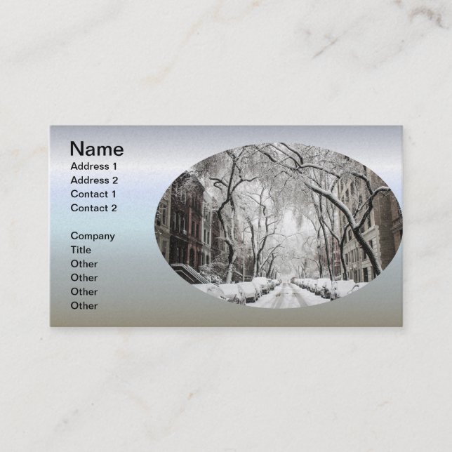 Urban Christmas Snow in Brooklyn NY Business Card (Front)