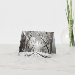 Urban Christmas Snow in Brooklyn NY Card