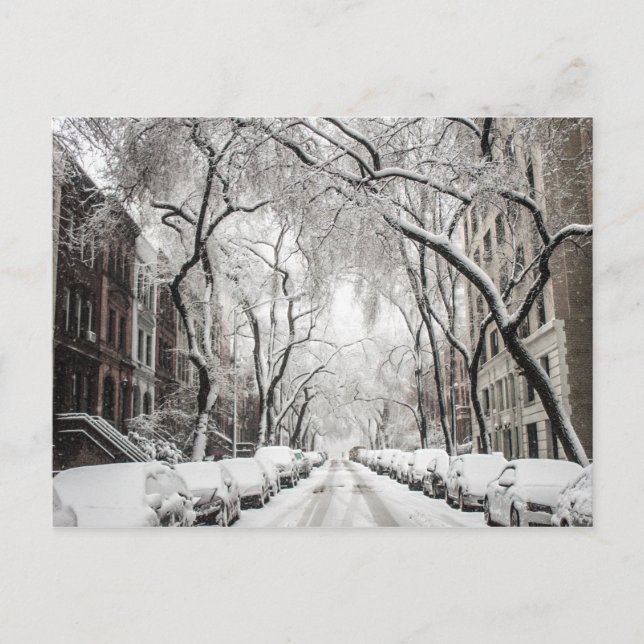 Urban Christmas Snow in Brooklyn NY Postcard (Front)