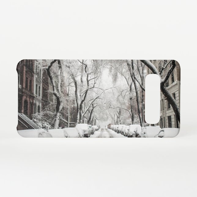 Urban Christmas Snow in Brooklyn NY Samsung Galaxy Case (Back Horizontal)