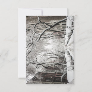 Urban Christmas Snow in Brooklyn NY Thank You Card