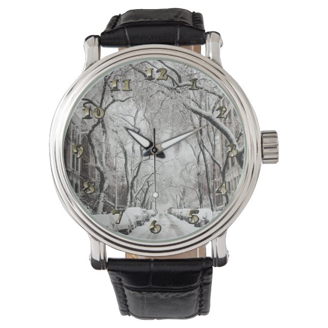 Urban Christmas Snow in Brooklyn NY Watch (Front)