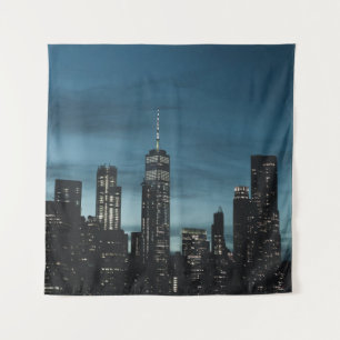 URBAN CITY DURING NIGHTTIME TAPESTRY