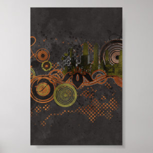 Urban City Grunge Background Poster