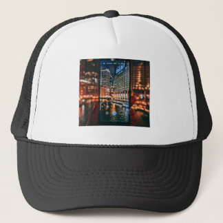 Urban City Night Cyberpunk Aesthetic Trucker Hat -
