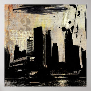 urban cityscape decay poster