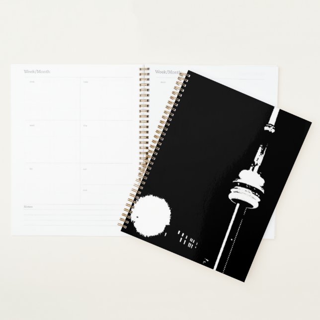 Urban CN Tower at Night notebook Planner (Display)