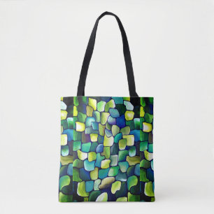 Urban Contemporary Abstract Green Pattern Tote Bag