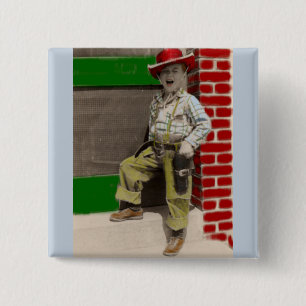 urban cowboy 15 cm square badge