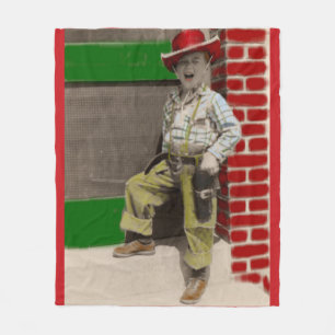 urban cowboy fleece blanket
