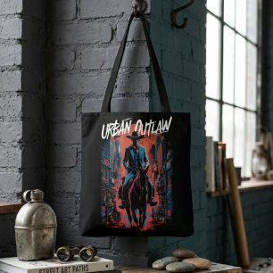 Urban Cowboy Graffiti Edgy Modern Western Tote Bag