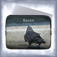 Urban Crow Black Gray Electronic Laptop Sleeve