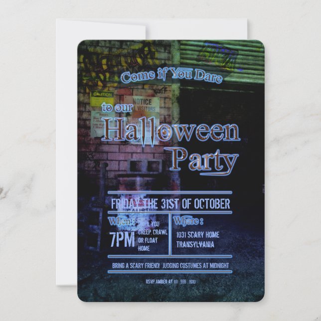 Urban Decay Alley Halloween Party Invitation (Front)