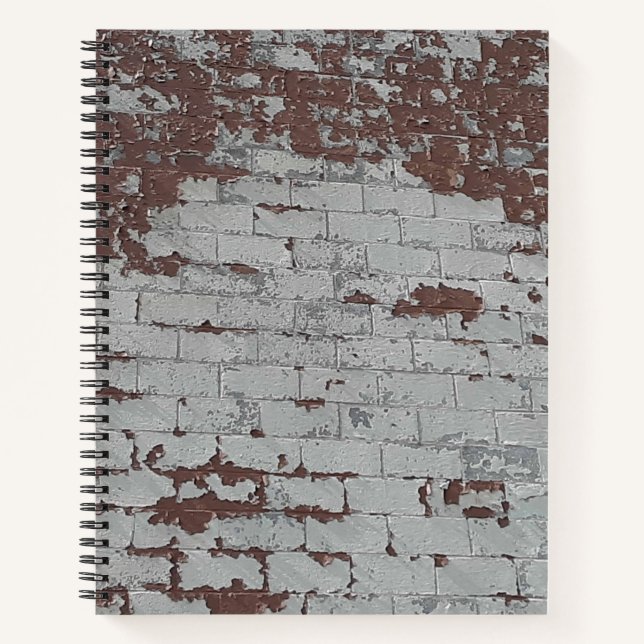 Urban Decay Theme - Old Bricks, Peeling Paint Notebook (Front)