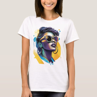 Urban Diva - Bold Vector Portrait of Retro Glamor T-Shirt
