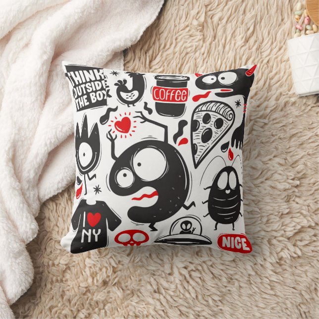 Urban Doodle Chaos Pillow (Blanket)