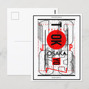 "Urban Dreams: Osaka & Tokyo Typography Art Postcard