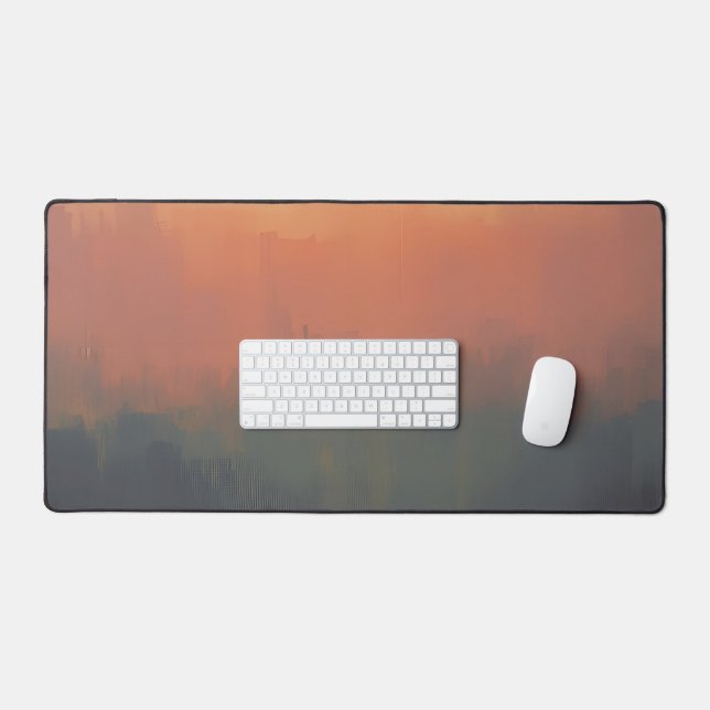 Urban Dreamscape at Sunset – Abstract Cityscape Ar Desk Mat (Keyboard & Mouse)