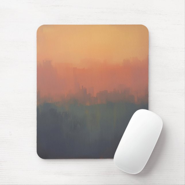 Urban Dreamscape at Sunset – Abstract Cityscape Ar Mouse Mat (With Mouse)