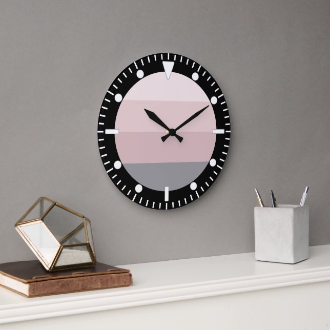 Urban Dusk Stripes  Large Clock (Office)