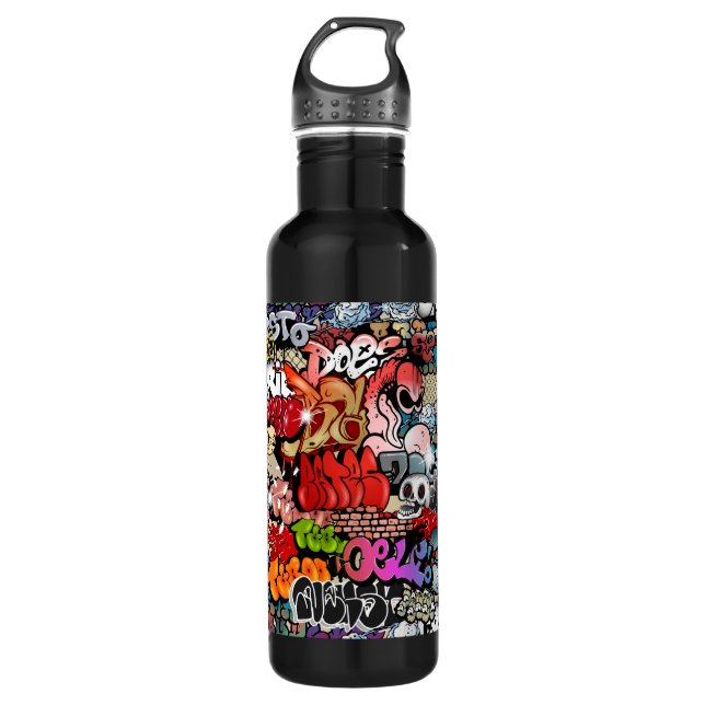 Urban dynamic street art Graffiti art pattern 710 Ml Water Bottle (Front)