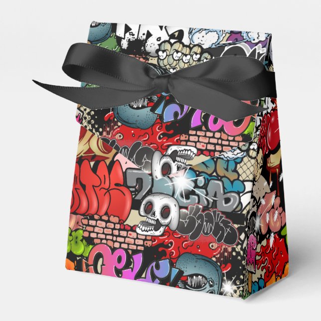 Urban dynamic street art Graffiti art pattern Favour Box (Front Side)