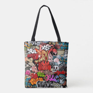Urban dynamic street art Graffiti art pattern Tote Bag