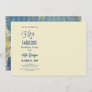 Urban Ecru 50 & FABULOUS 50th Birthday Party Photo Invitation
