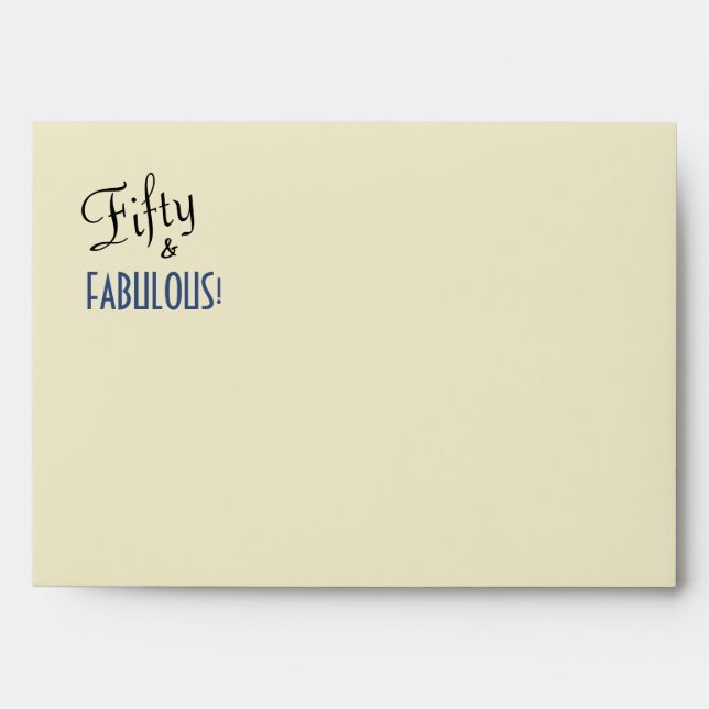 Urban Ecru Fifty & FABULOUS Return Address Printed Envelope (Front)