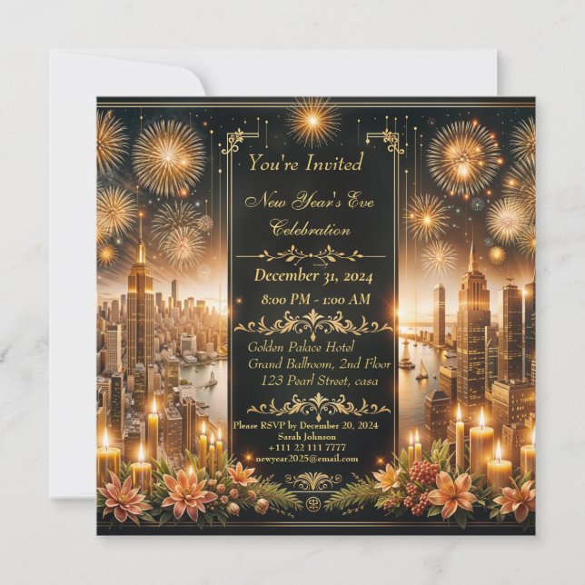 Urban Elegance: A New Year's invitation card (Front)