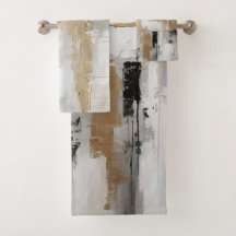 Urban Elegance: Abstract Fusion B & W & Gold