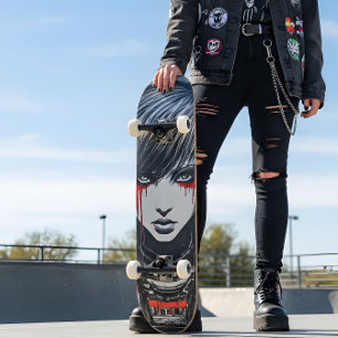 Urban Emo Cyberpunk Girl Anime Skateboard Deck