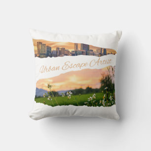 Urban Escape Artist City to Nature Sunset Design Cushion