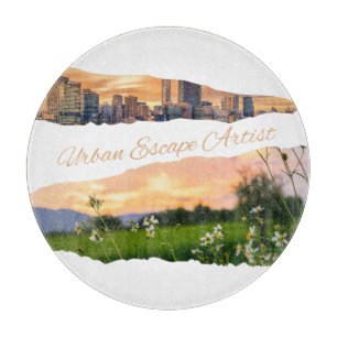 Urban Escape Artist City to Nature Sunset Design Cutting Board