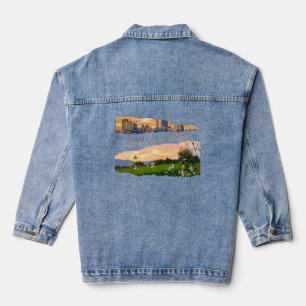 Urban Escape Artist City to Nature Sunset Design Denim Jacket